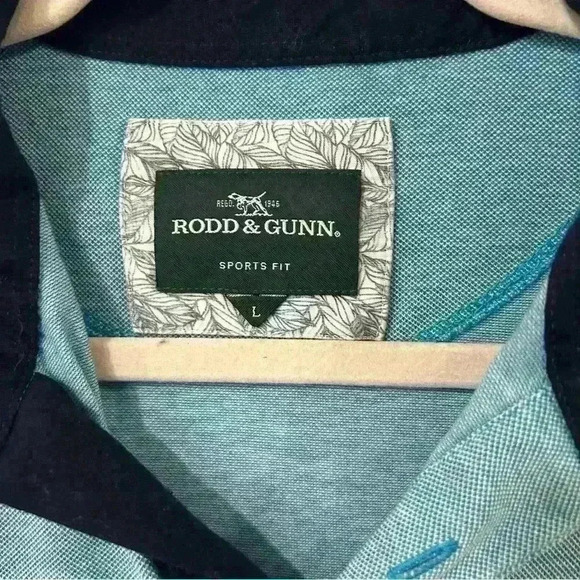 Rodd & Gunn Sherwood Mercerized Cotton Birdseye Regular Fit Blue Polo Shirt Cyan - Picture 4 of 6